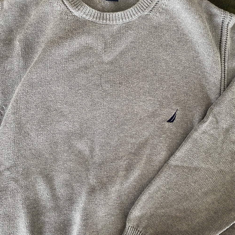 Nautica Men's Light Gray Crewneck Sweater